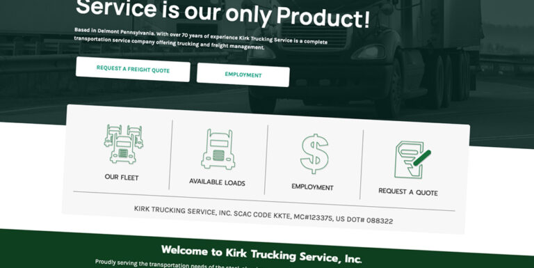 Custom Website for Kirk Trucking